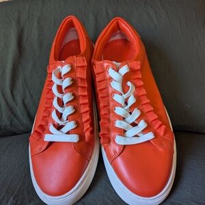 Tory Burch Vibrant Orange Sneakers